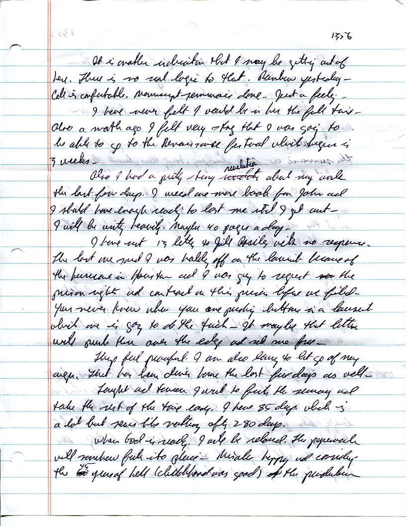 Dr John WorldPeace 2008 Prison Journal